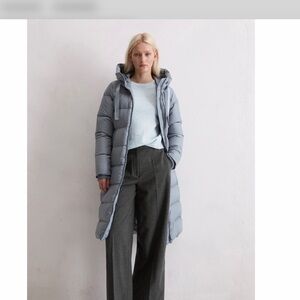 Women's Ice Blue Puffer Coat. European. Designed in Stockholm.